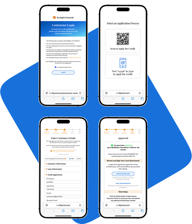 Web portal on mobile device